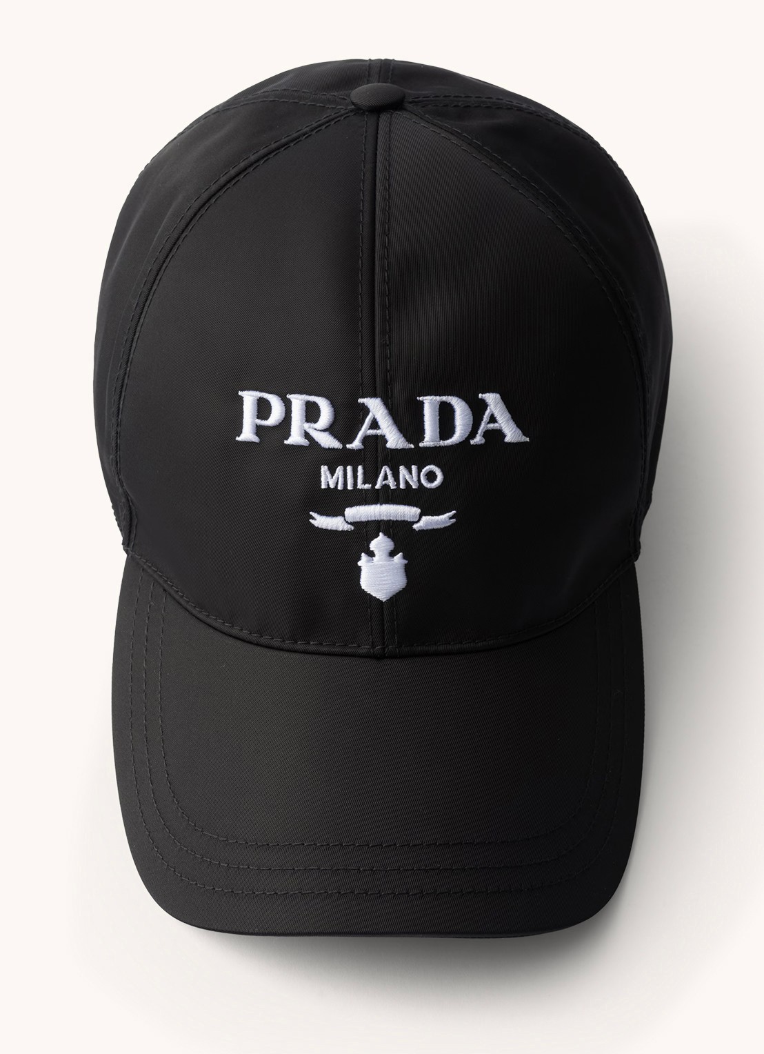 Prada Re-Nylon baseball pet met logo - detail 4 zwart