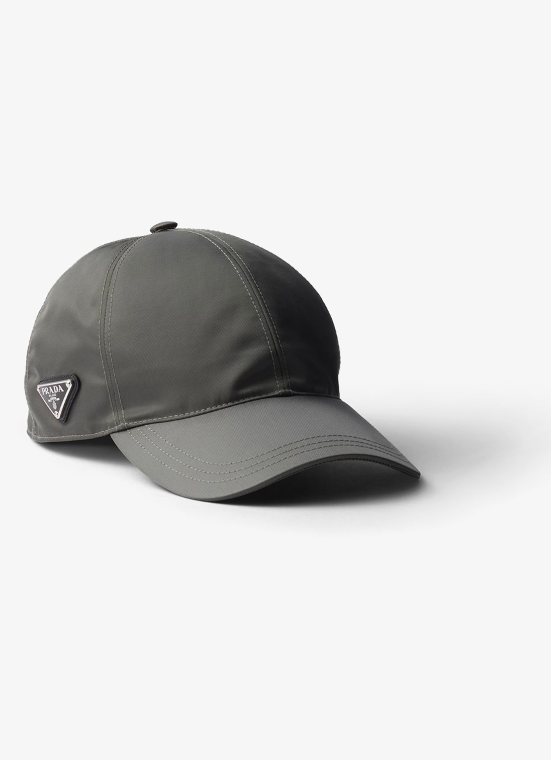 Prada Re-Nylon Baseball pet met logo - voorkant antraciet