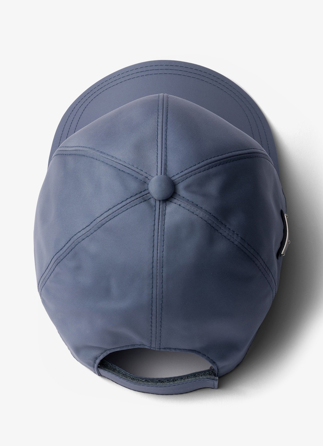 Prada Re-Nylon Baseball pet met logo - detail 2 staalblauw