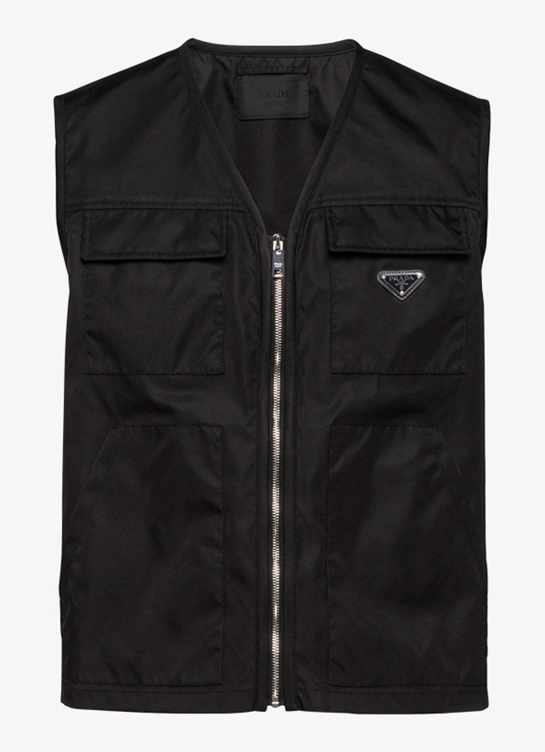 Prada Re-Nylon bodywarmer met logo - voorkant 2 zwart