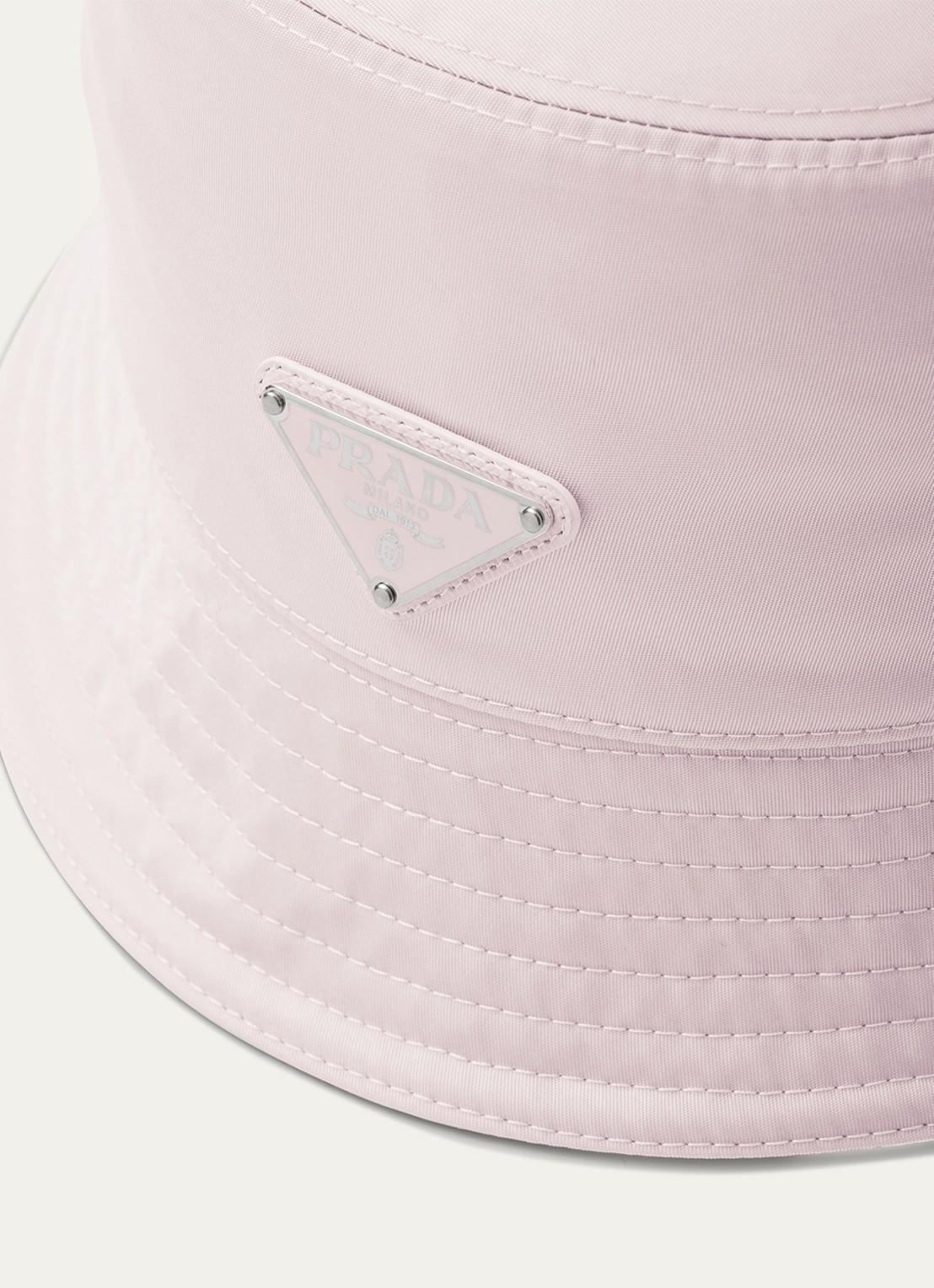 Prada Re-Nylon bucket hoed met logo - detail 5 roze