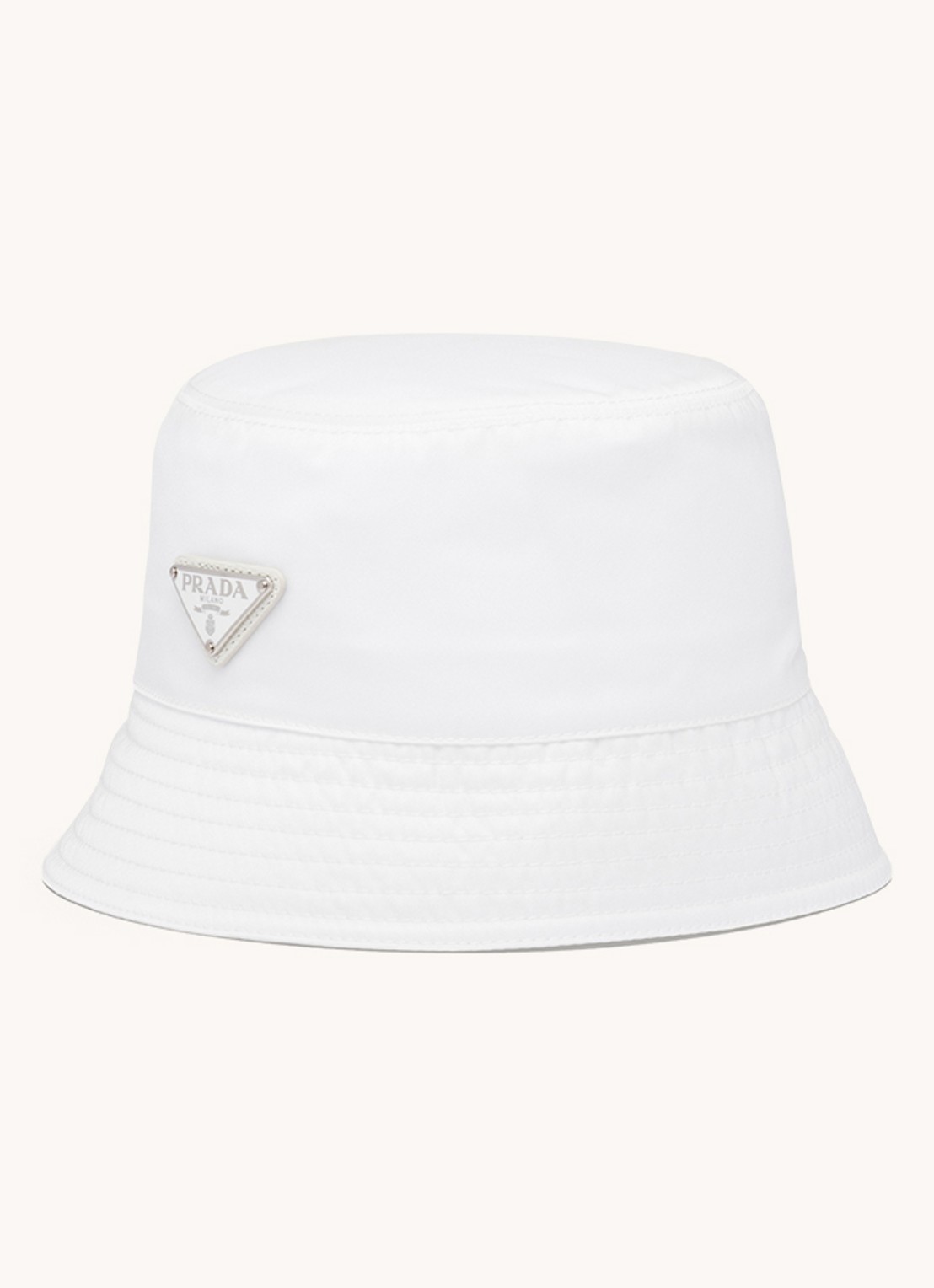 Prada Re-Nylon bucket hoed met logo - voorkant 3 wit
