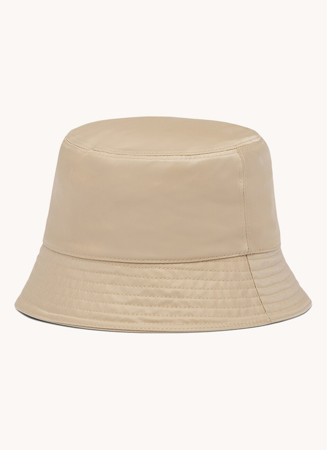 Prada Re-Nylon bucket hoed met logo - achterkant beige