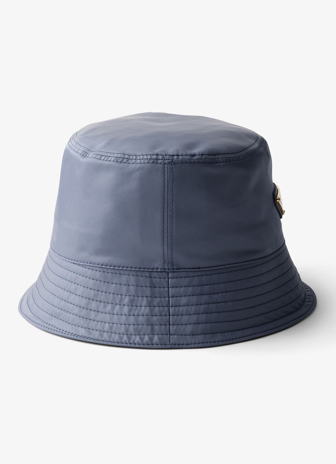 Prada Re-Nylon bucket hoed met logo - detail staalblauw