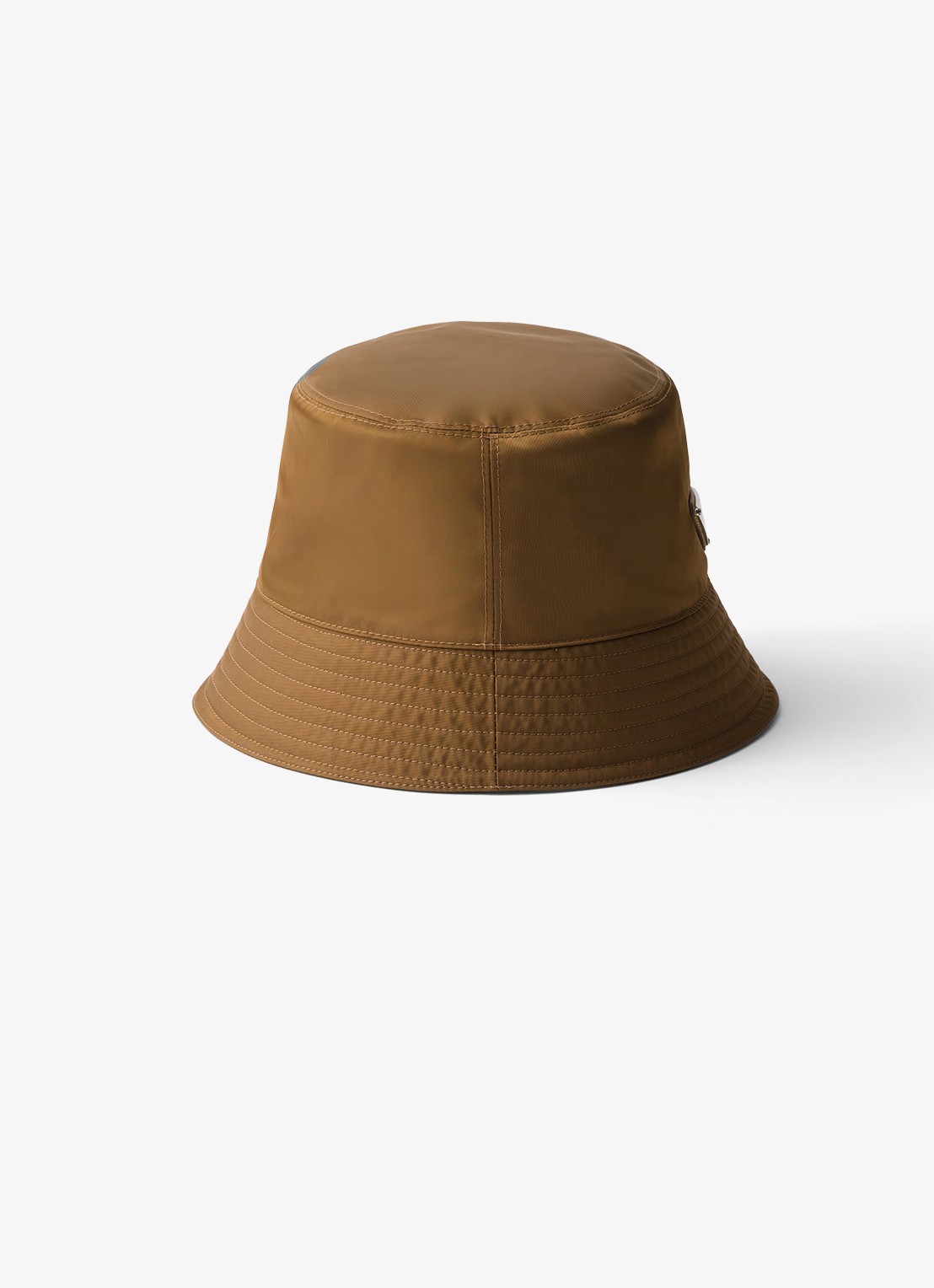 Prada Re-Nylon bucket hoed met logo - achterkant 3 bruin