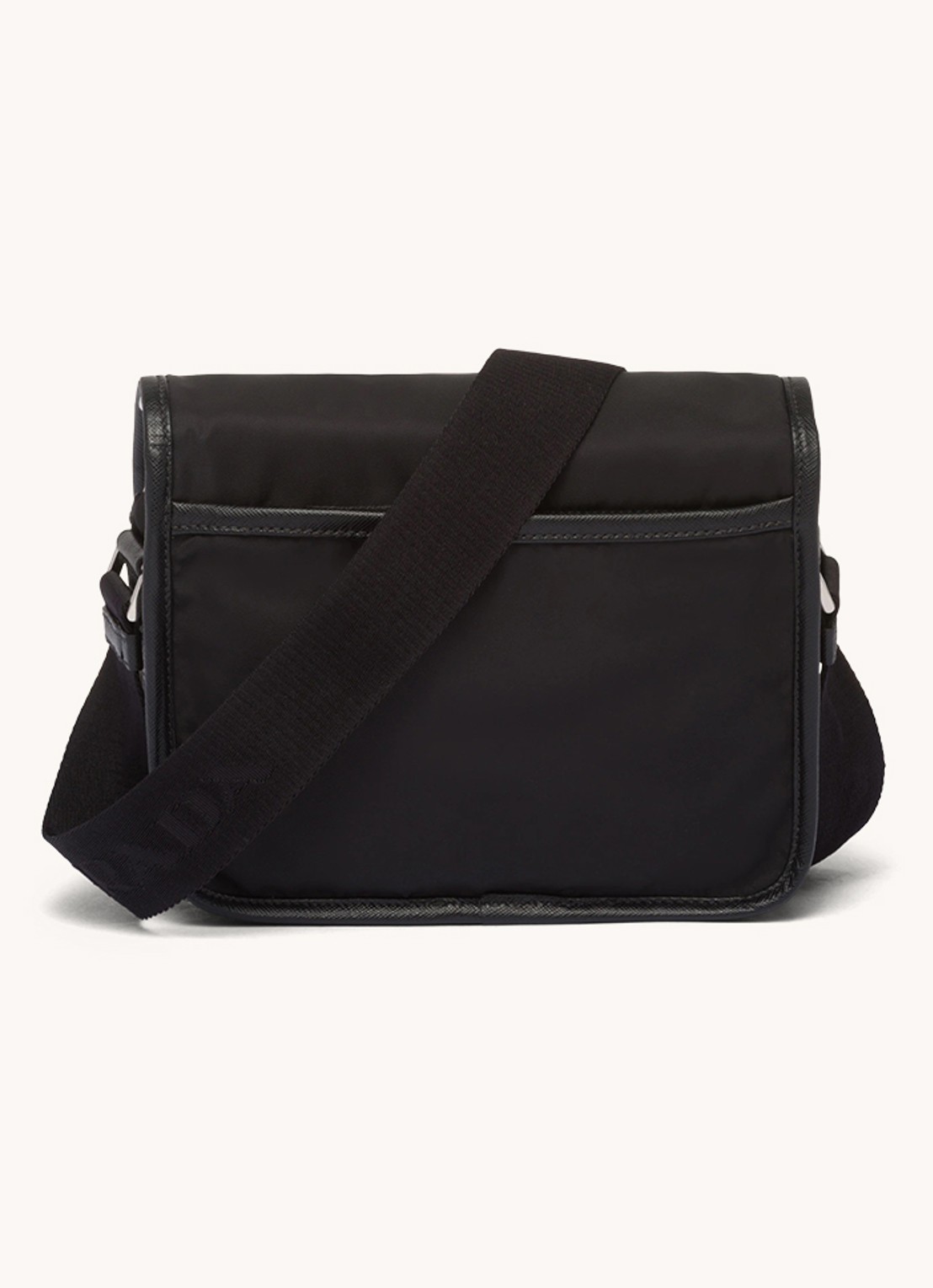 Prada Re-Nylon crossbodytas met leren details - detail 3 zwart