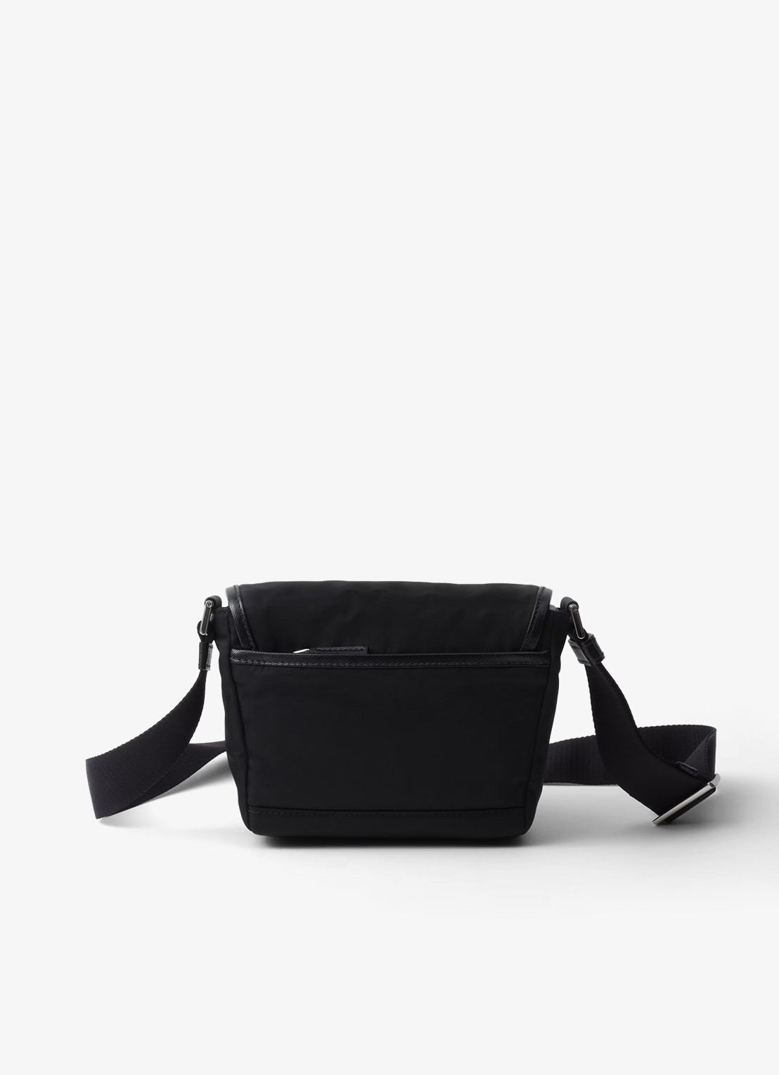 Prada Re-Nylon crossbodytas met leren details - achterkant 5 zwart