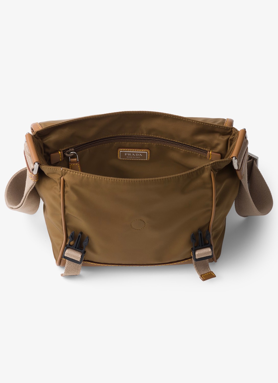 Prada Re-Nylon crossbodytas met leren details - detail 5 bruin