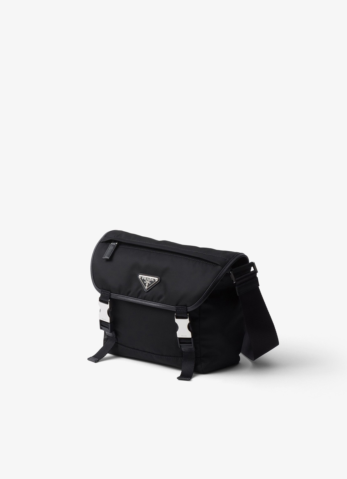 Prada Re-Nylon crossbodytas met leren details - detail 4 zwart