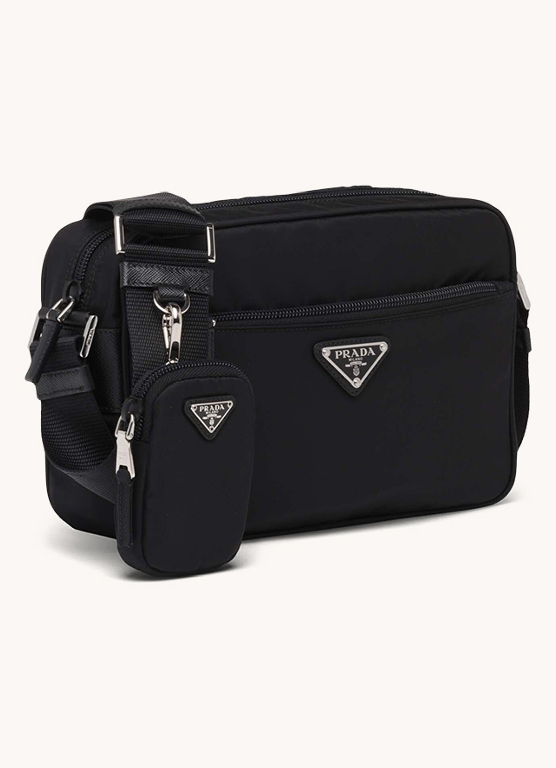 Prada Re-Nylon crossbodytas met logo - achterkant 7 zwart