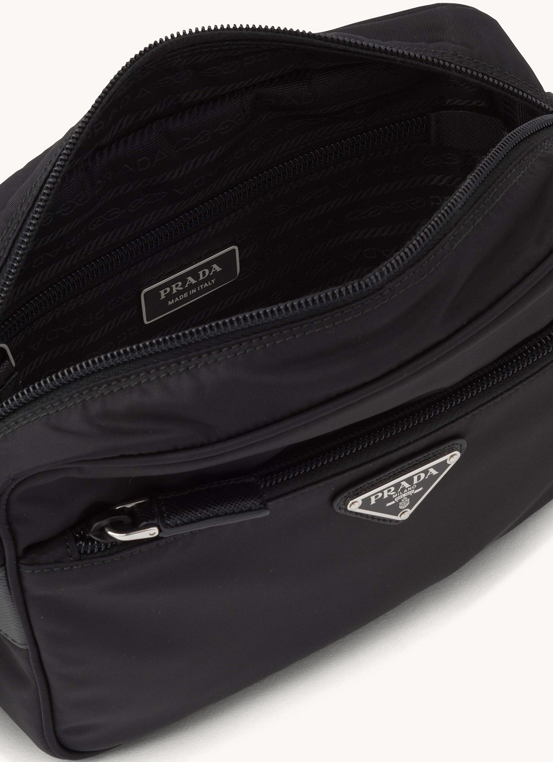 Prada Re-Nylon crossbodytas met logo - detail 2 zwart
