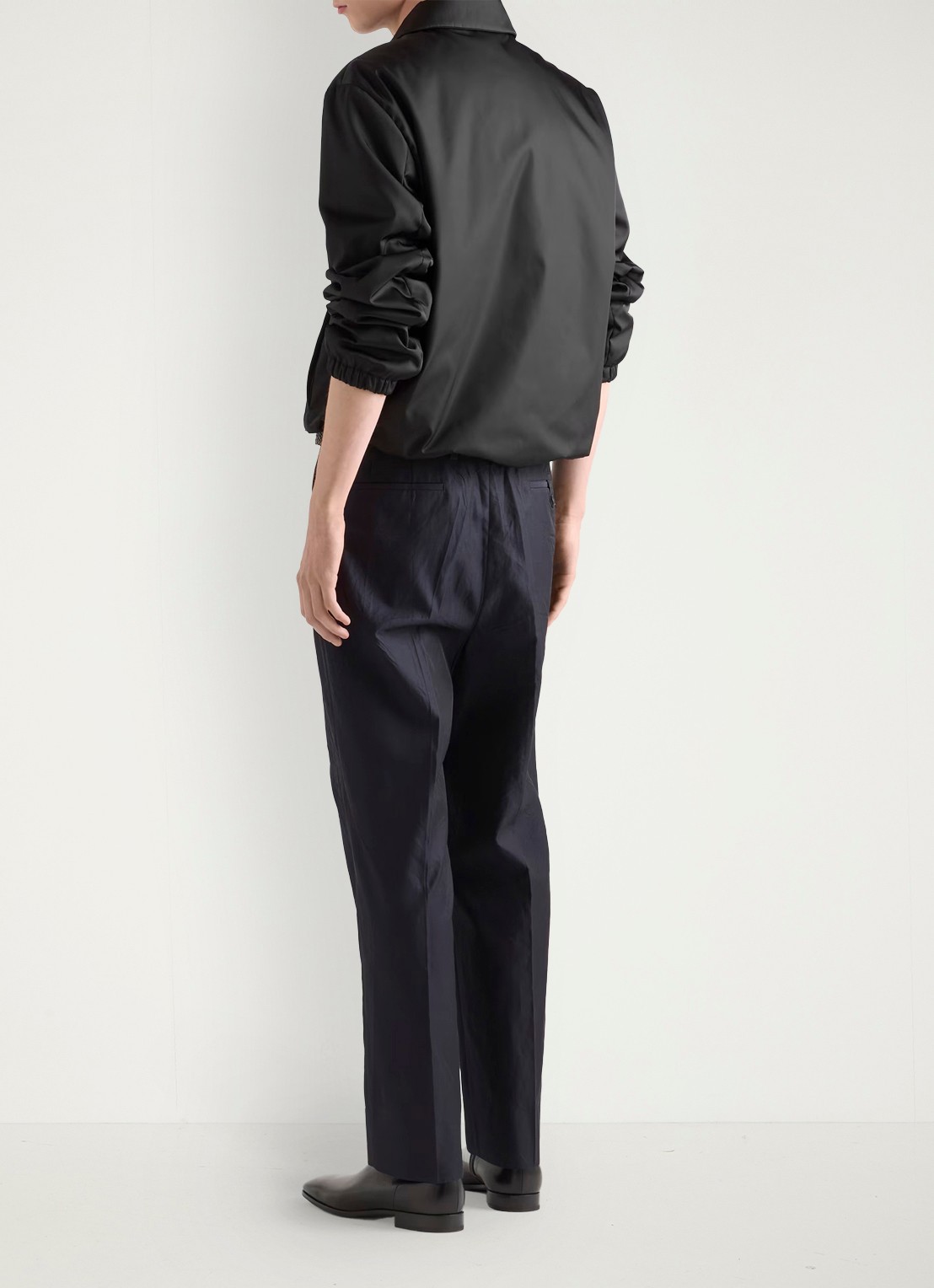 Prada Re-Nylon gewatteerd jack met ritszakken - achterkant 3 zwart