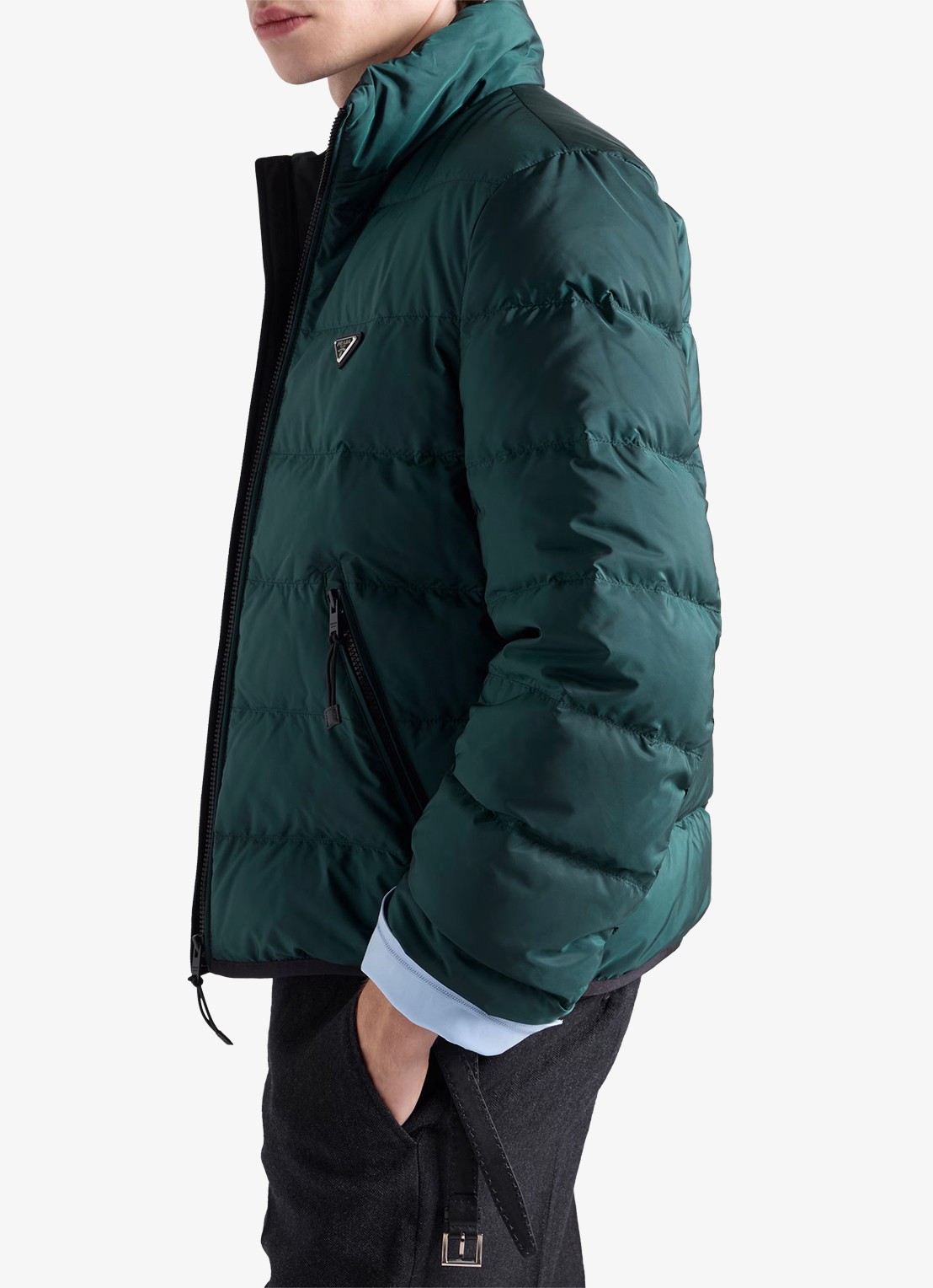 Prada Re-Nylon gewatteerd jack met ritszakken - detail 2 groen