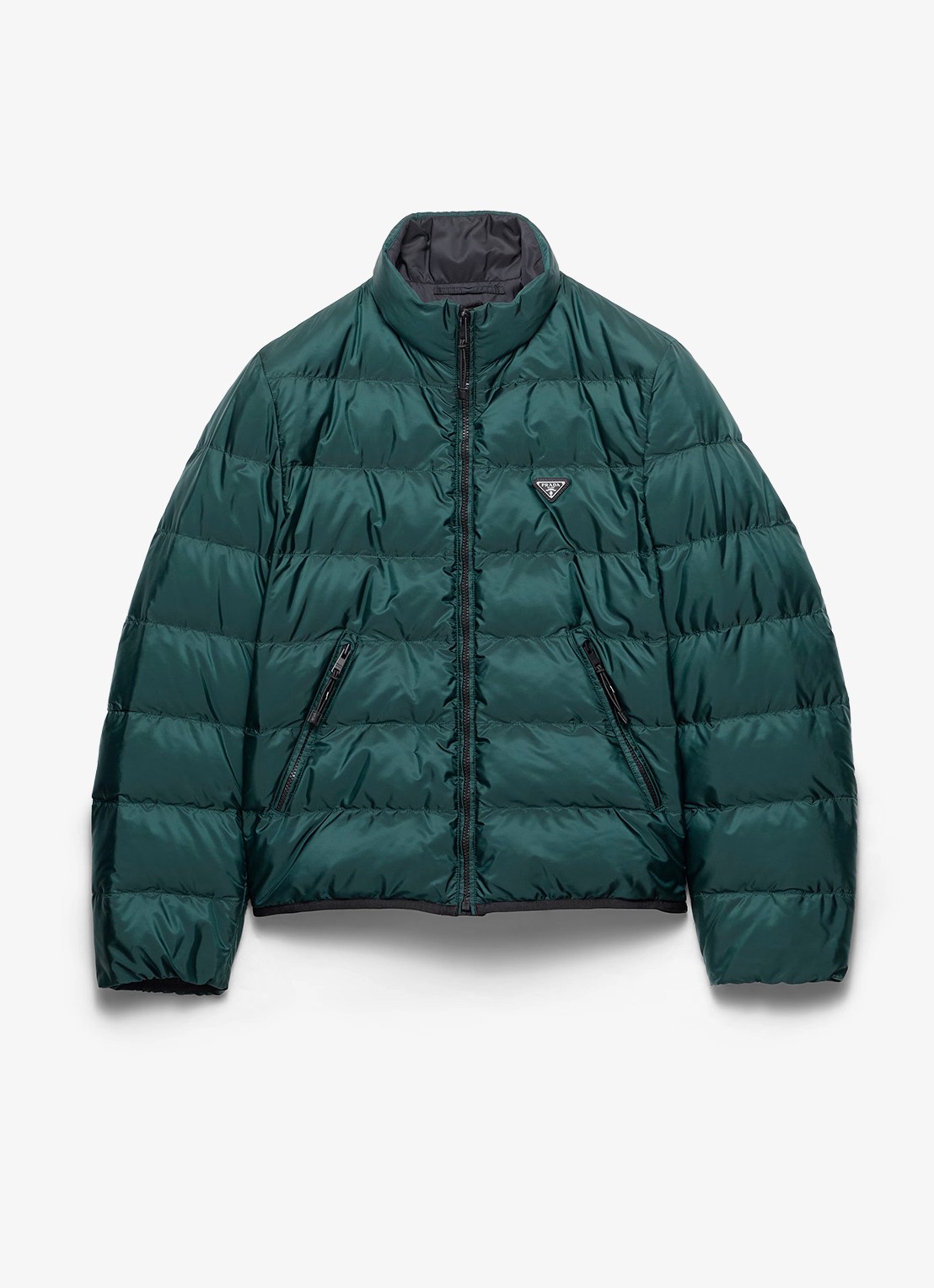 Prada Re-Nylon gewatteerd jack met ritszakken - voorkant 4 groen