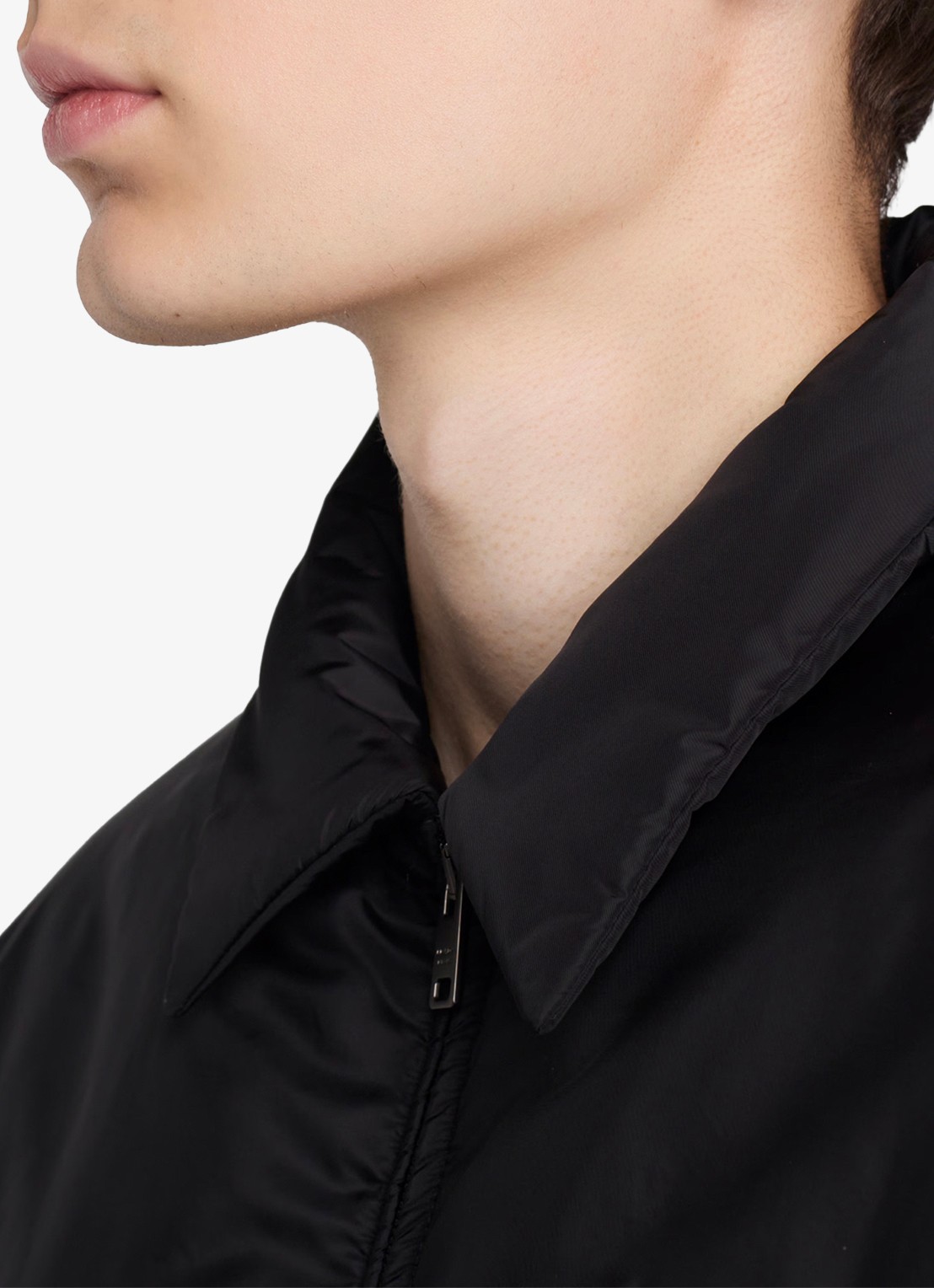 Prada Re-Nylon gewatteerd jack met steekzakken - detail 5 zwart