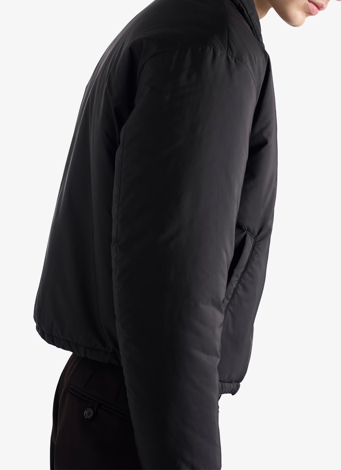 Prada Re-Nylon gewatteerd jack met steekzakken - detail 6 zwart