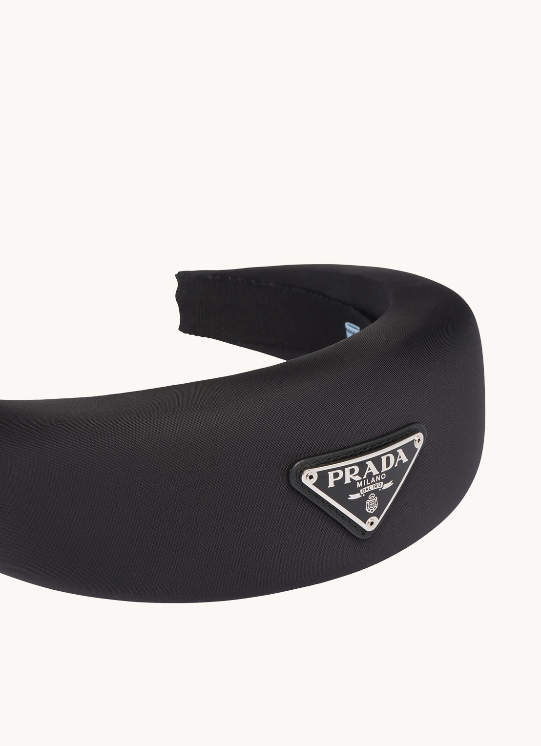 Prada Re-Nylon haarband met logo - detail 3 zwart