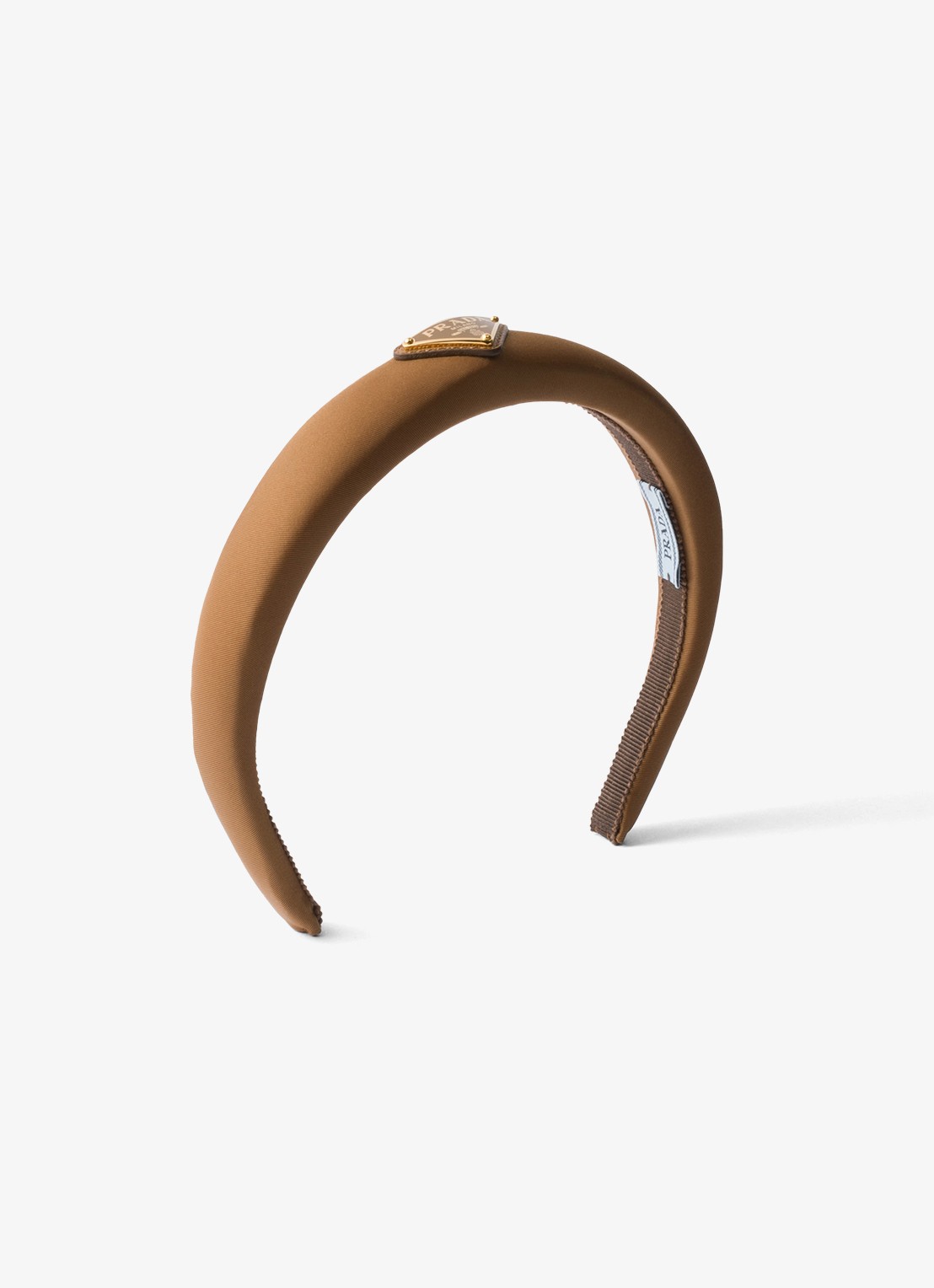 Prada Re-Nylon haarband met logo - voorkant camel