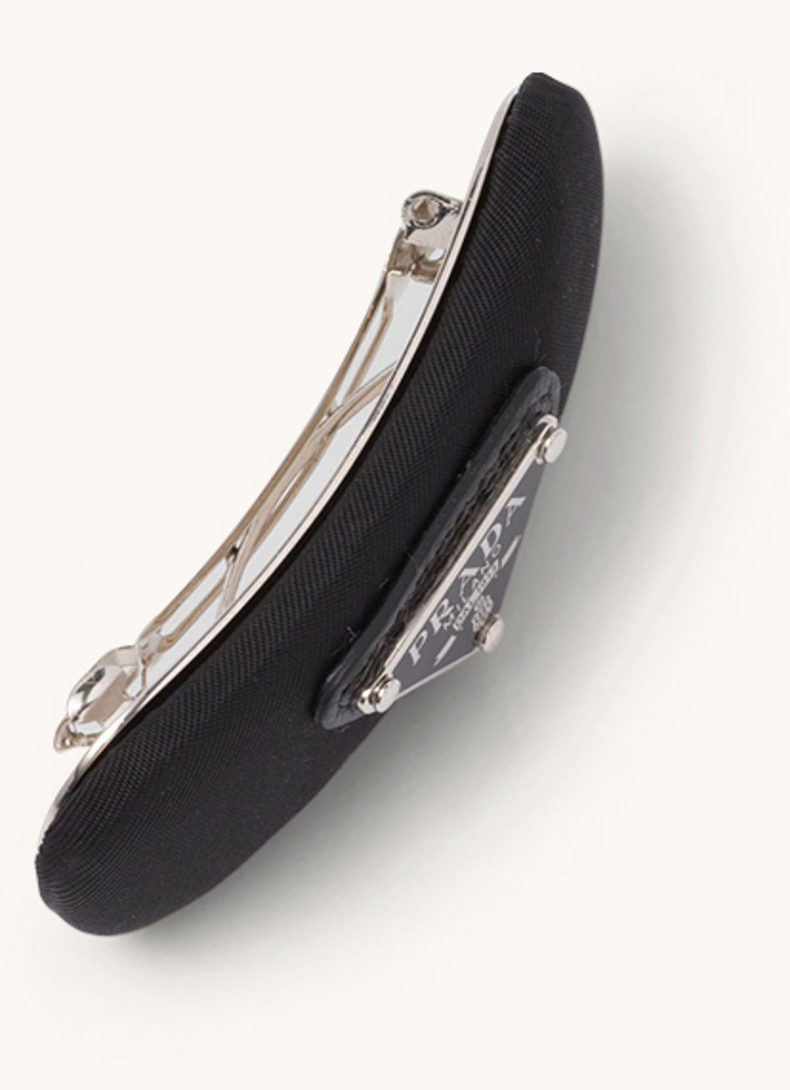 Prada Re-Nylon haarclip met logo - detail 3 diepzwart
