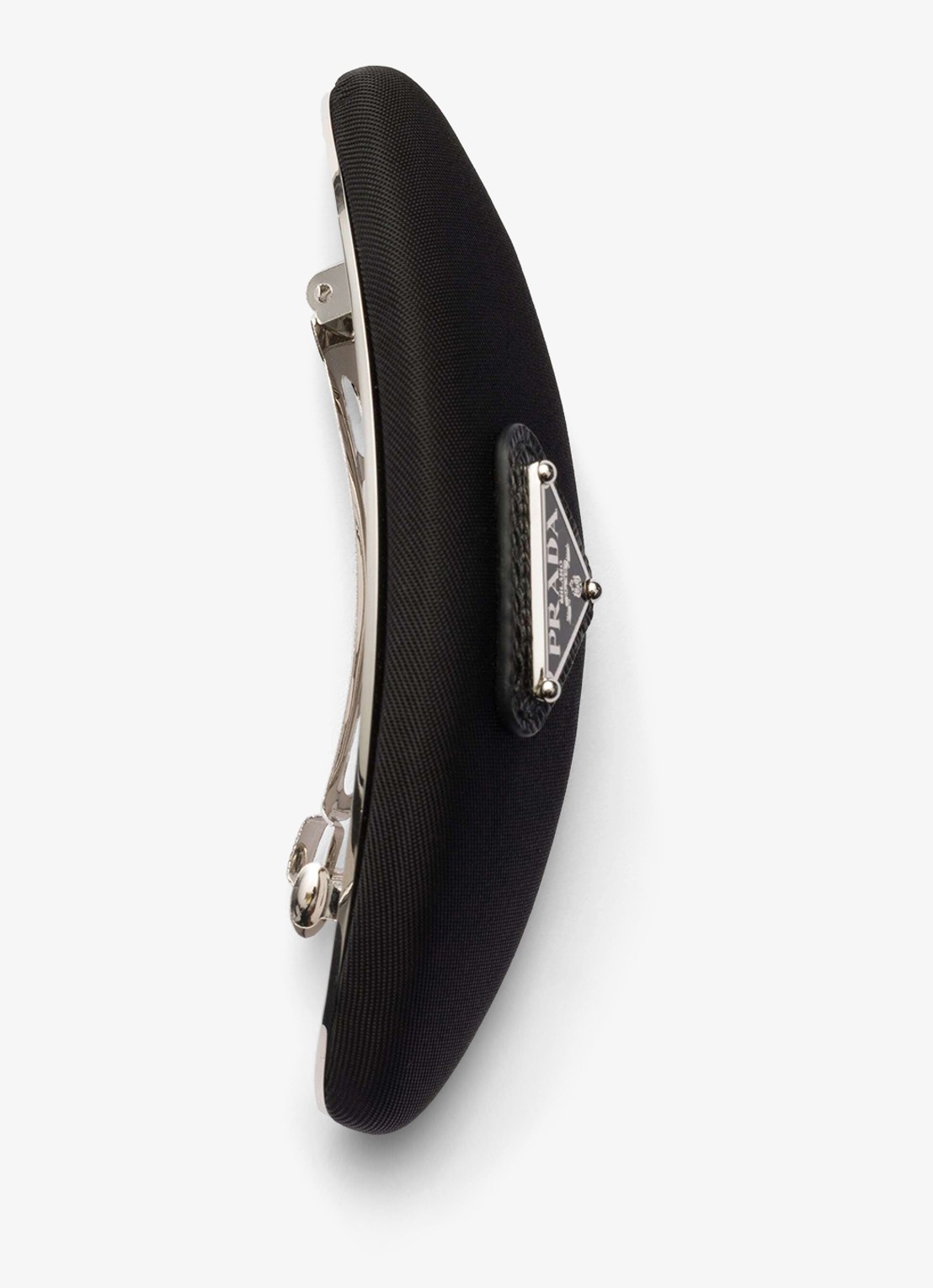 Prada Re-Nylon haarclip met logo - detail 2 zwart