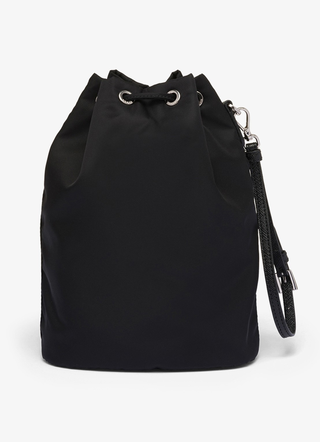 Prada Re-Nylon handtas met leren details en logo - achterkant zwart