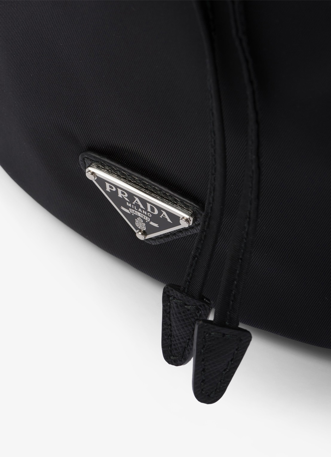 Prada Re-Nylon handtas met leren details en logo - detail 3 zwart