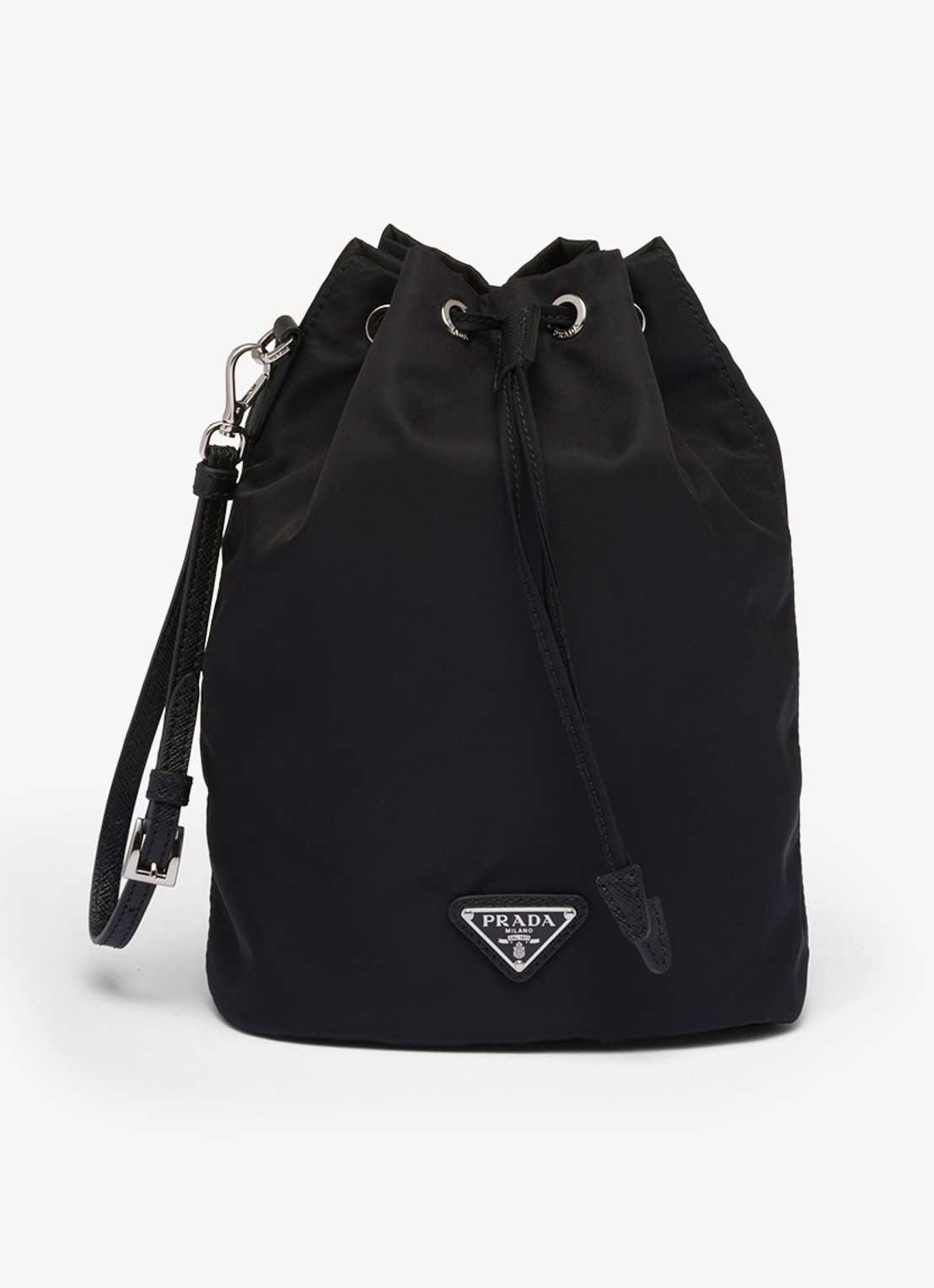 Prada Re-Nylon handtas met leren details en logo - voorkant 4 zwart