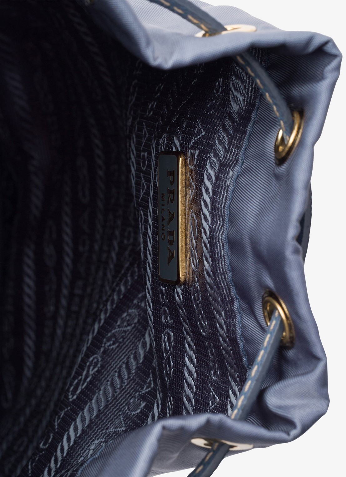 Prada Re-Nylon handtas met leren details en logo - detail 4 staalblauw