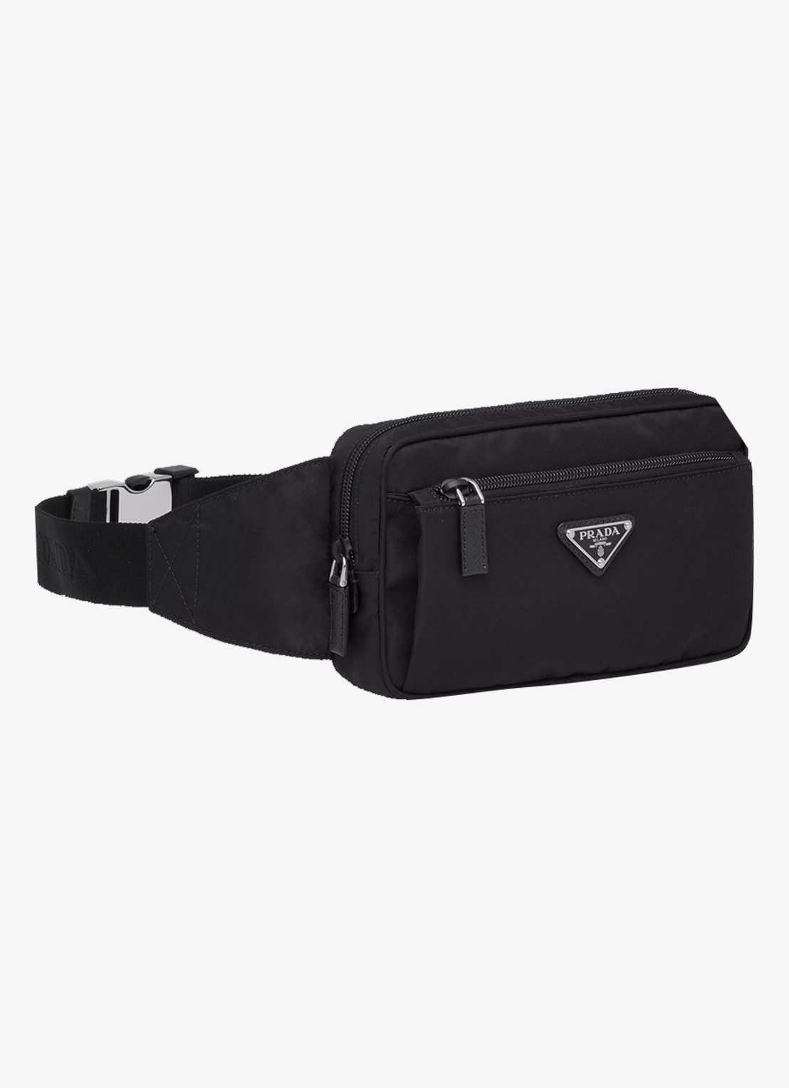 Prada Re-Nylon heuptas met leren details - detail 3 zwart