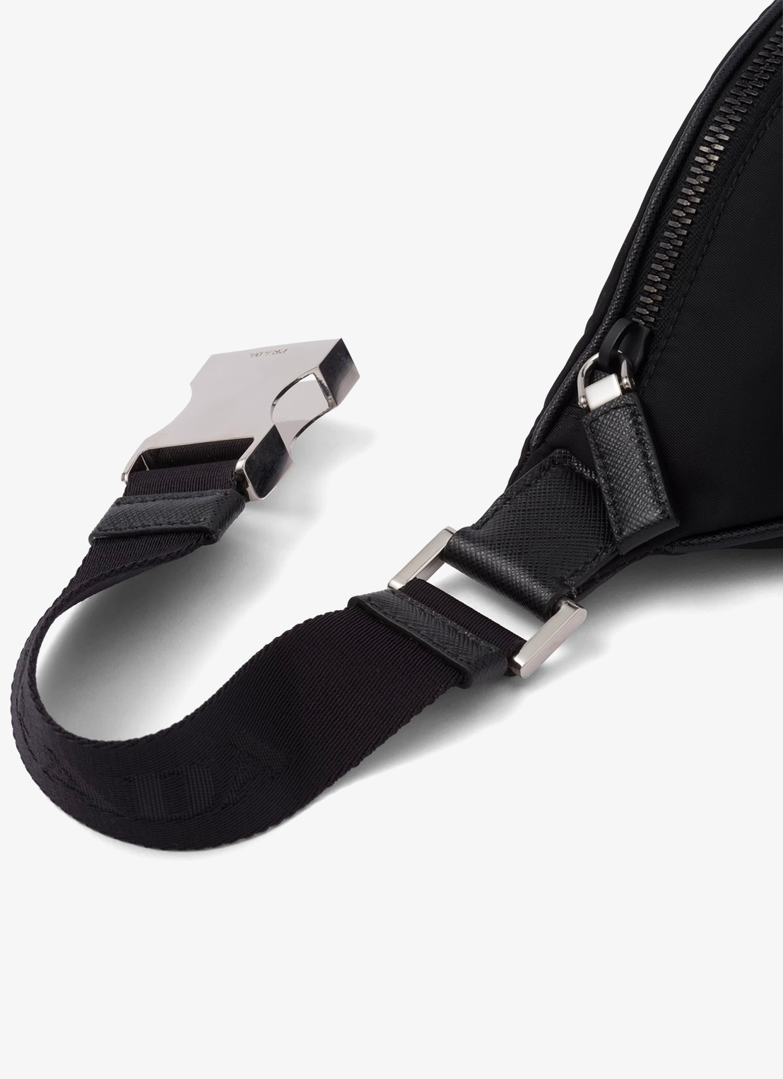 Prada Re-Nylon heuptas met leren details - detail 3 zwart