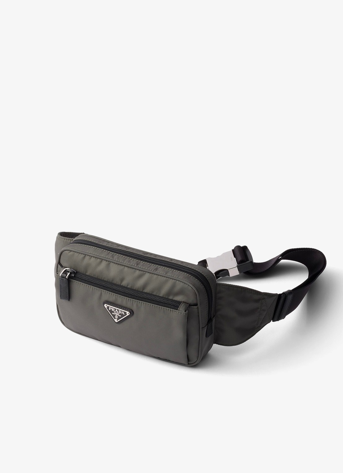 Prada Re-Nylon heuptas met leren details - voorkant 6 olijfgroen