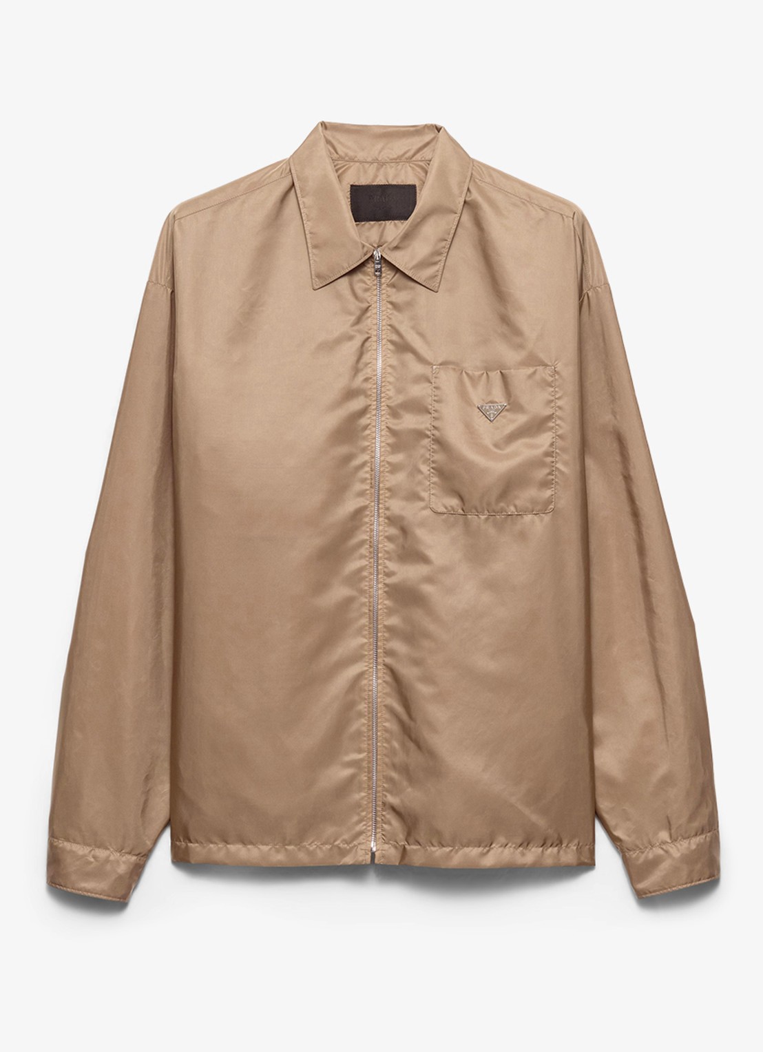 Prada Re-Nylon jack met borstzak - voorkant 2 beige
