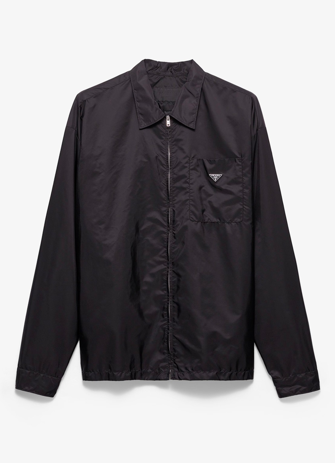 Prada Re-Nylon jack met borstzak - voorkant zwart