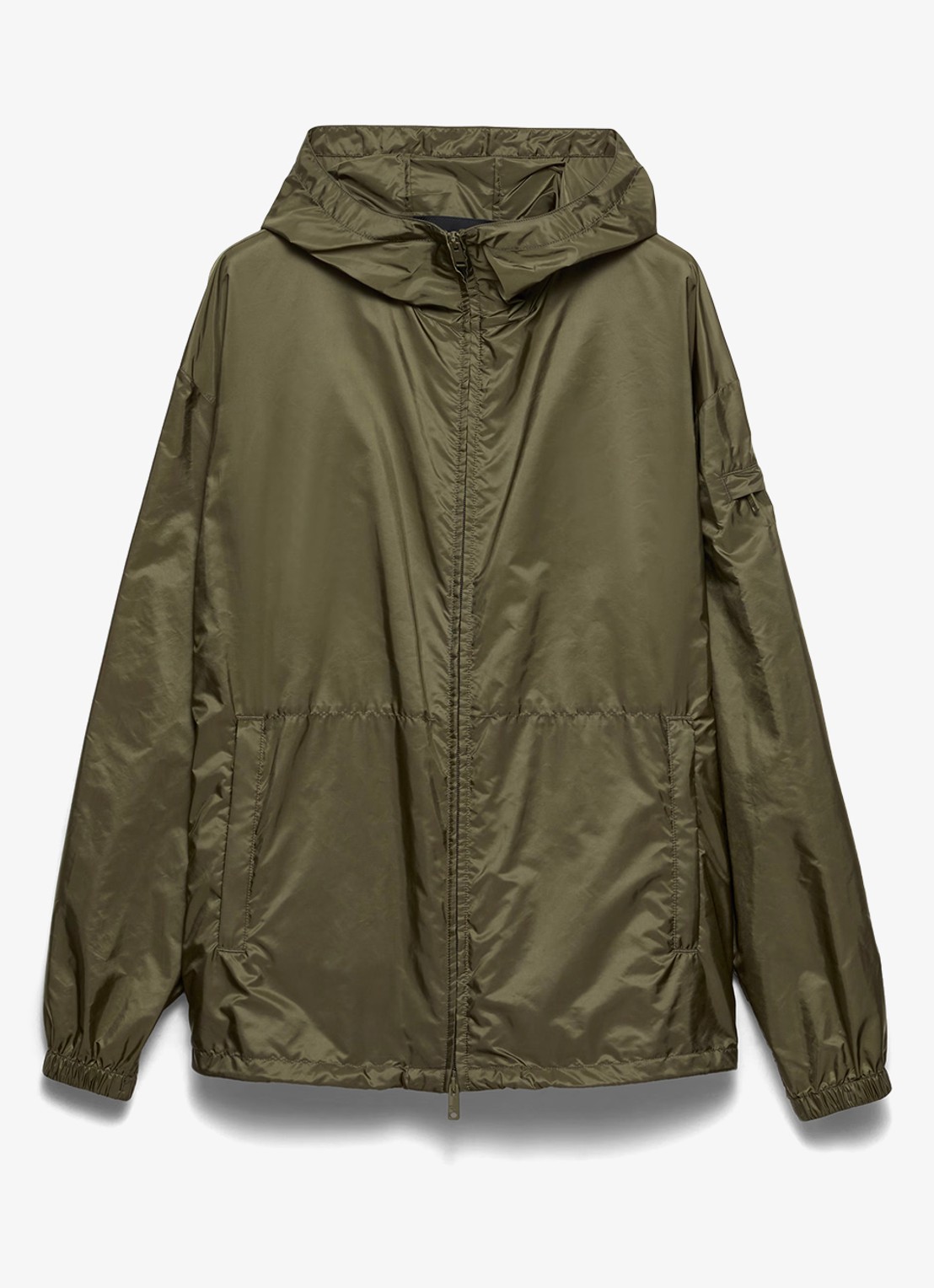 Prada Re-Nylon jack met capuchon en ritszakken - voorkant legergroen