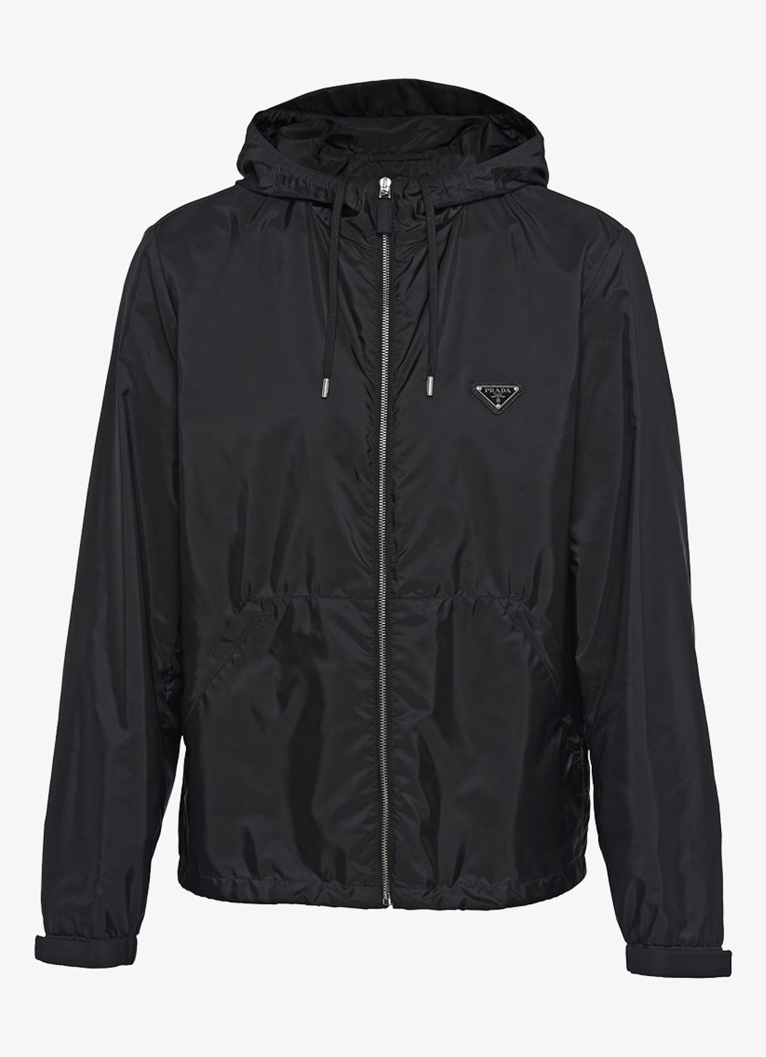 Prada Re-Nylon jack met capuchon en steekzakken - voorkant 3 zwart