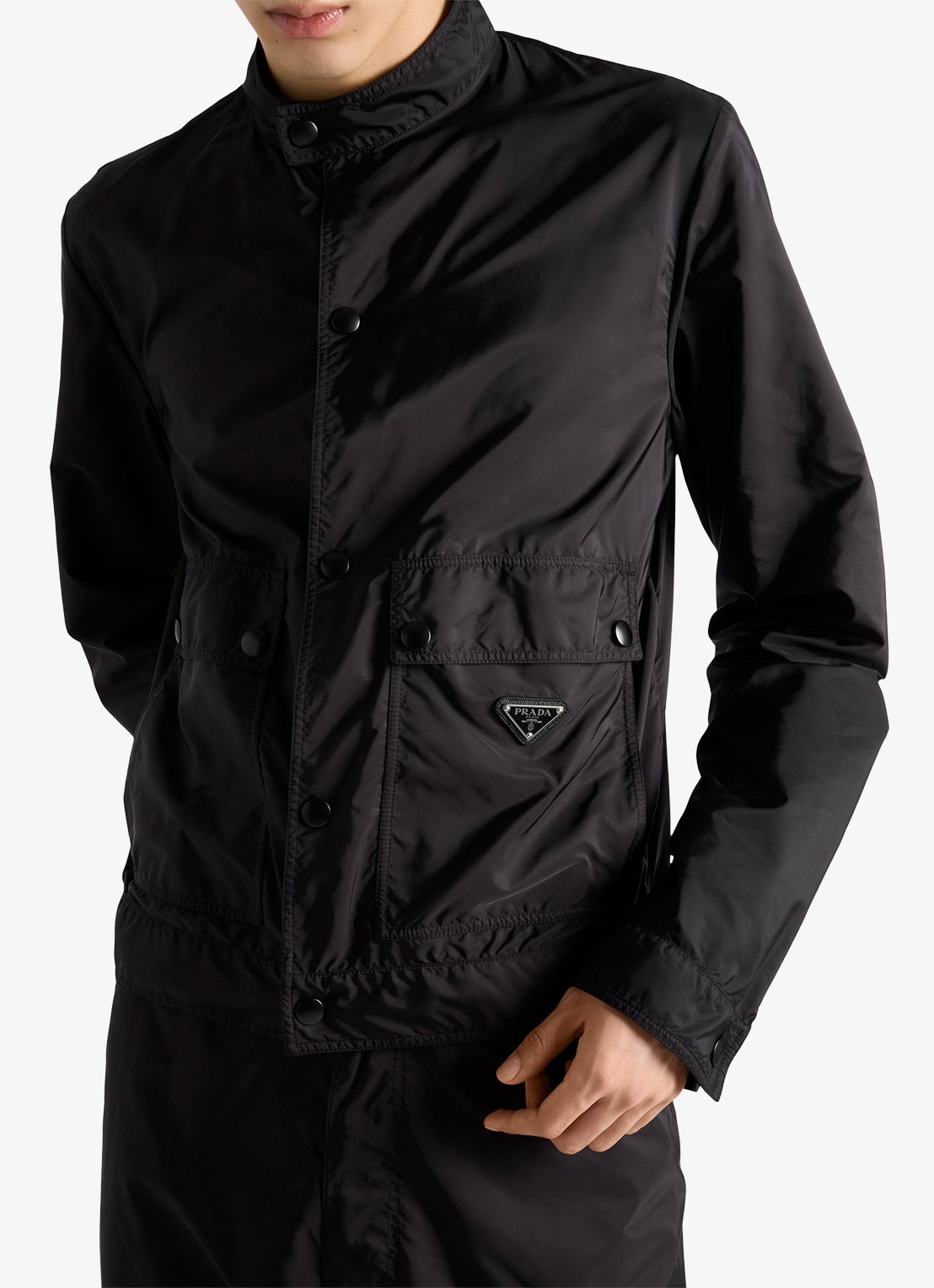 Prada Re-Nylon jack met klepzakken - detail 2 zwart