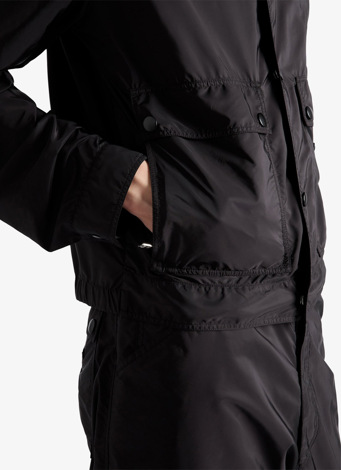Prada Re-Nylon jack met klepzakken - detail 4 zwart