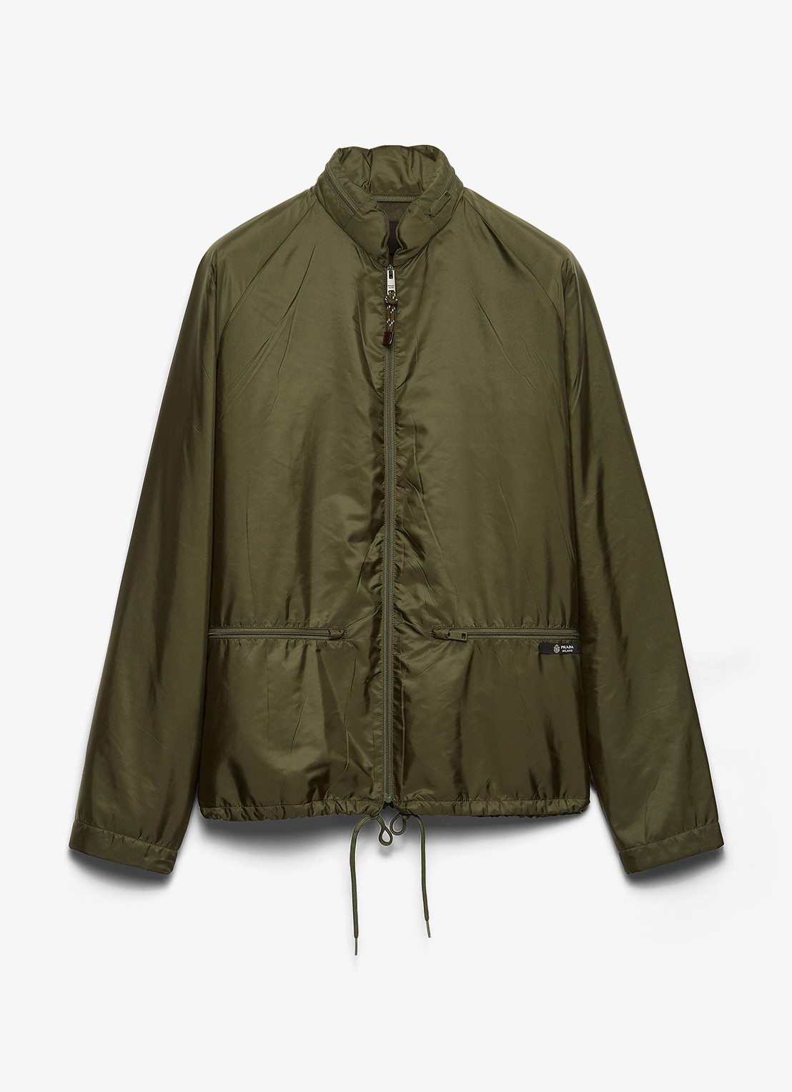 Prada Re-Nylon jack met opbergbare capuchon - voorkant 5 legergroen