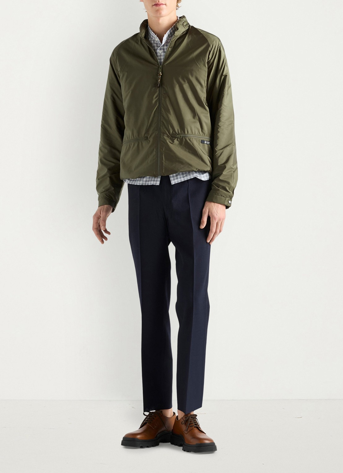 Prada Re-Nylon jack met opbergbare capuchon - voorkant 6 legergroen