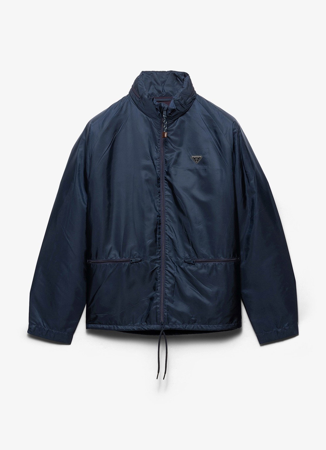 Prada Re-Nylon jack met opbergbare capuchon - voorkant 2 donkerblauw