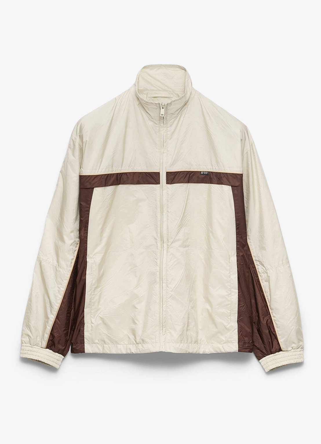 Prada Re-Nylon jack met steekzakken - voorkant 3 gebroken wit