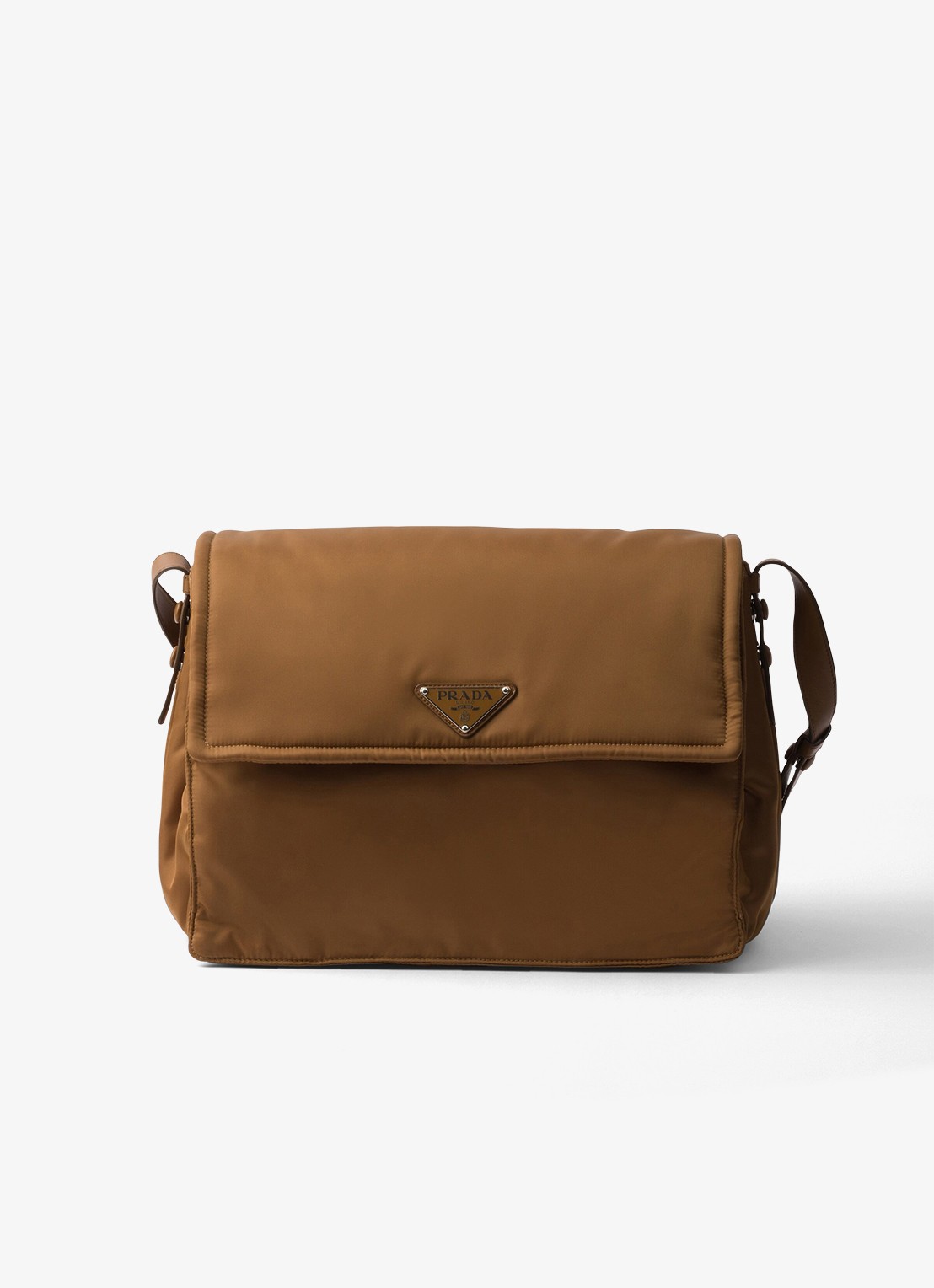 Prada Re-Nylon Large gewatteerde schoudertas - voorkant 4 camel
