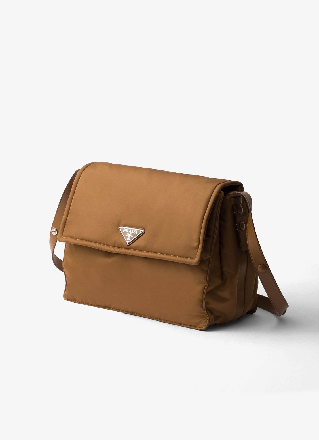 Prada Re-Nylon Large gewatteerde schoudertas - voorkant 5 camel