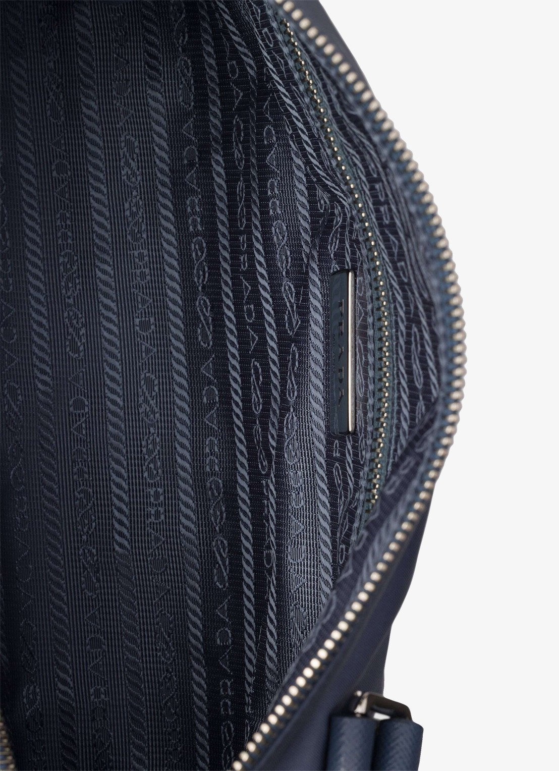 Prada Re-Nylon Large schoudertas met leren details - detail 2 blauw