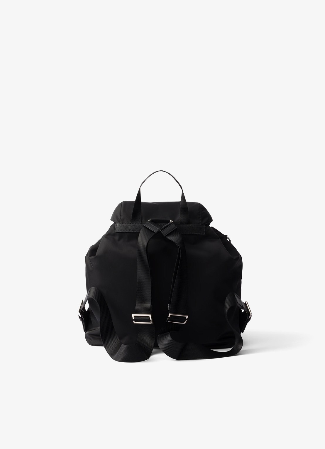 Prada Re-Nylon Medium rugzak met leren details - achterkant 8 diepzwart