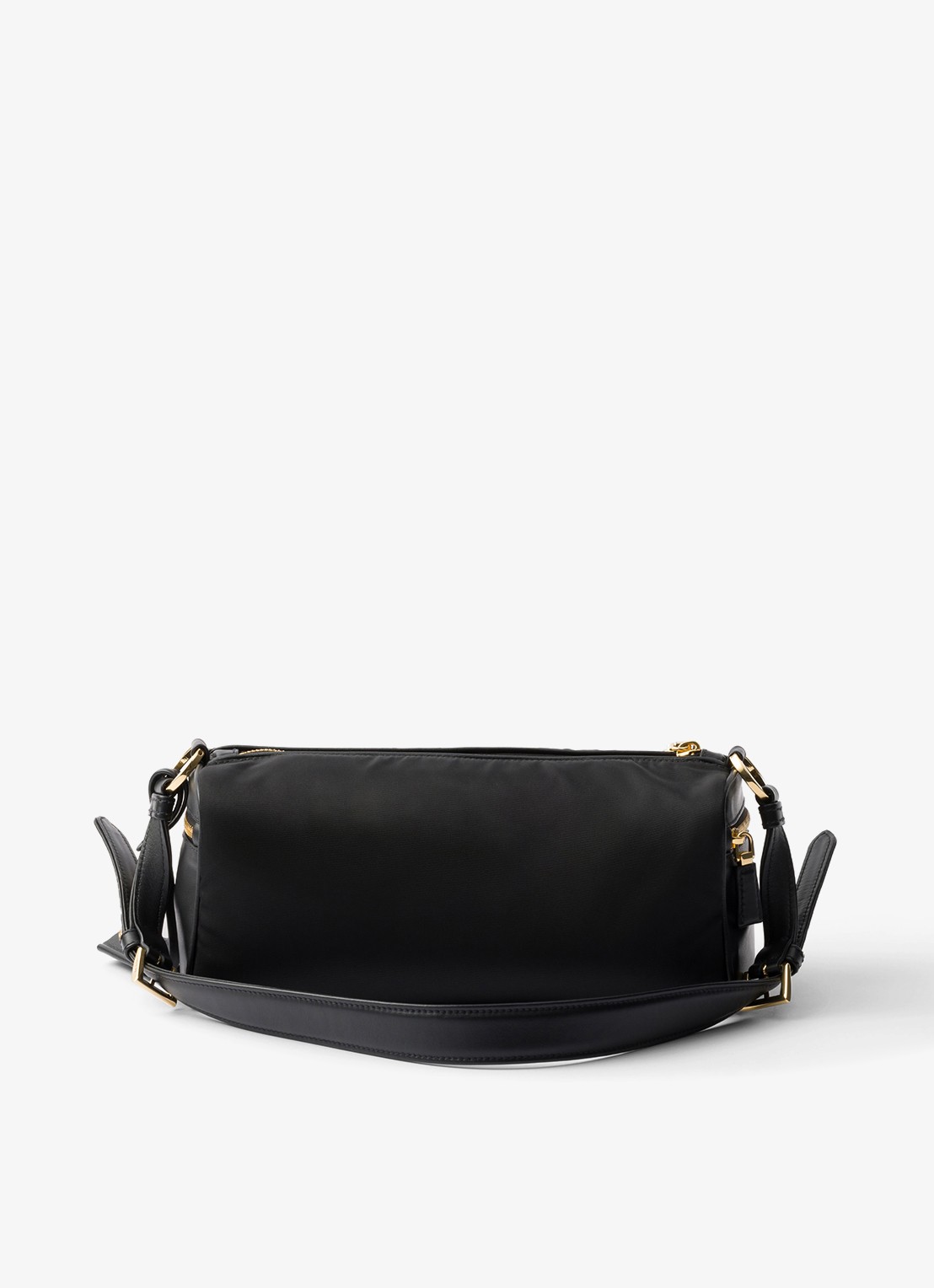Prada Re-Nylon Medium schoudertas met leren details - achterkant 5 zwart