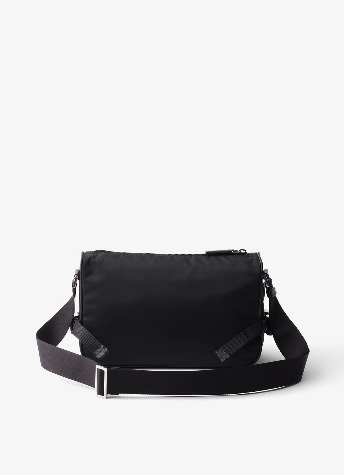 Prada Re-Nylon Medium schoudertas met leren details - achterkant 5 zwart