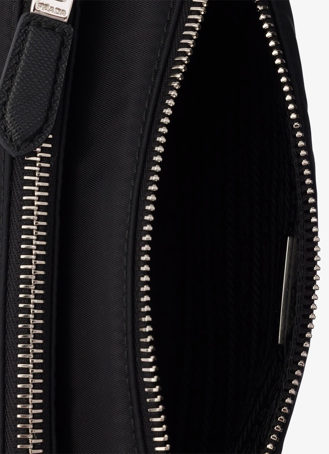 Prada Re-Nylon Mini schoudertas met leren details - detail 2 zwart