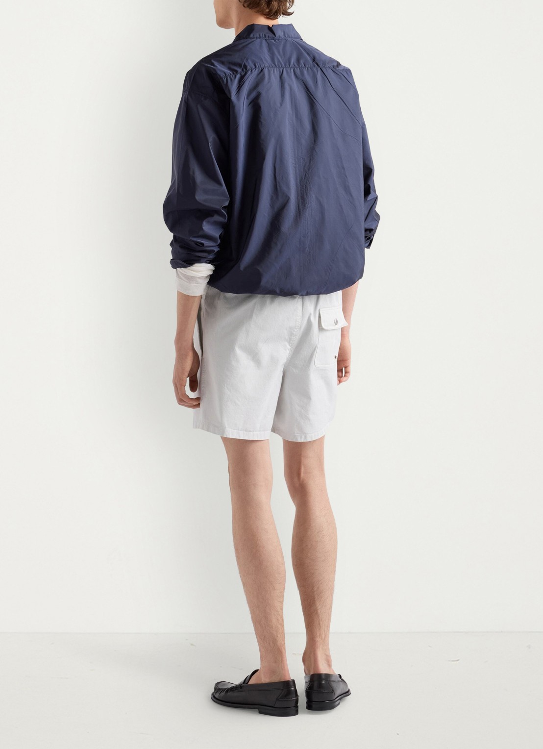Prada Re-Nylon overshirt met logo - achterkant 2 donkerblauw