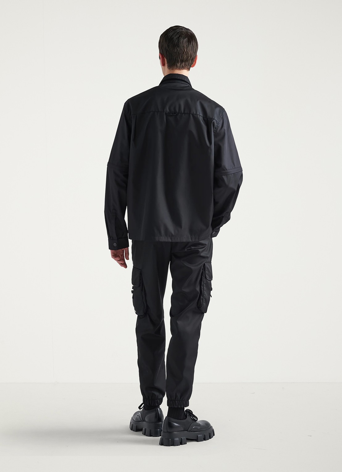Prada Re-Nylon oversized fit overshirt met borstzakken - detail 2 zwart